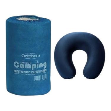 Imagem de Kit Colchonete Ortobom Mochila Blue + Almofada Pescoço Cor:Azul - Orto