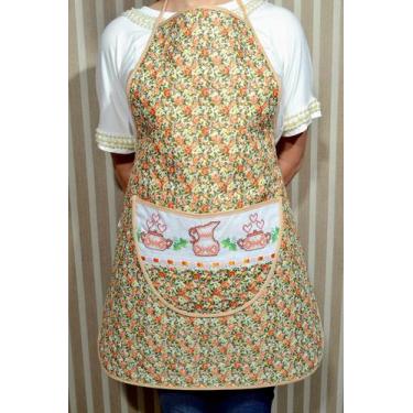 Imagem de Avental de Cozinha Estampado - Floral Laranja - Arte & Tear