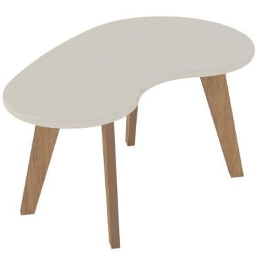 Imagem de Mesa De Centro Orgânica Com Bordas Boleadas Off White carvalho - ARTEL