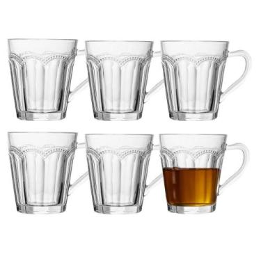 Imagem de Jogo 6 Xícara De Chá Café Belle Epoque Vidro Resistente Transparente 1