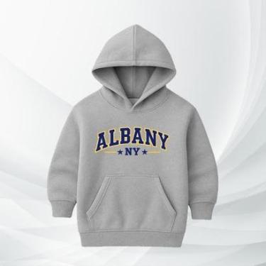 Imagem de Blusa de Moletom Infantil Albany NY com Capuz Flanelada Moleton Conforto Premium Estilo Streetwear-Unissex