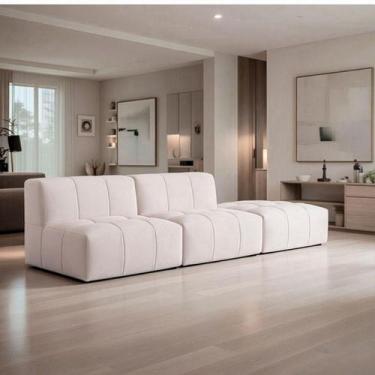 Imagem de Sofá Modular Na Caixa Em Boucle 2 Lugares Com Chaise Inflow - Inflow S