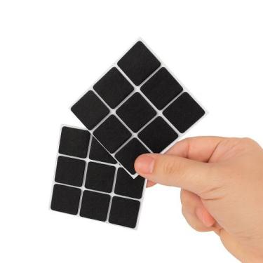 Imagem de Protetor Adesivo Feltro Quadrado 2,5cm Móveis Mesa Cama 18Un Cor:Bege 