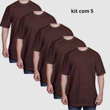 Imagem de Kit 5 Camisetas Oversized 100% Algodão Unisex Lisas - Elisa Lucas, Mar