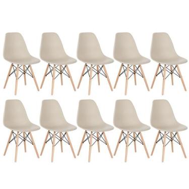 Imagem de Laraz, KIT - 10 x cadeiras Charles Eames Eiffel DSW - Base de madeira 