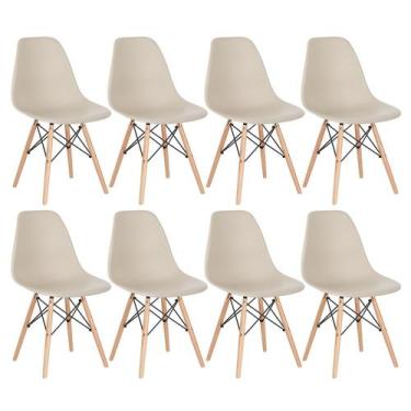 Imagem de Kit 8 Cadeiras Laráz Eames Eiffel DSW - Nude - Laraz