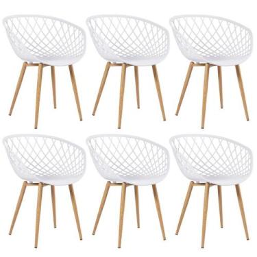 Imagem de Kit 6 Cadeiras Laráz Clarice Nest de Jantar - Branco - Laraz