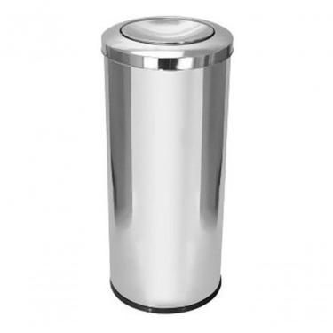 Imagem de Lixeira Aço Inox 50 Litros com Tampa Meia Esfera Home Office 50 l Aço Inox Abertura Basculante Inox Higipack