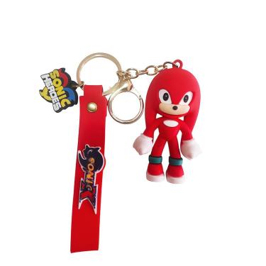 Imagem de Chaveiro Knuckles Emborrachado Vermelho Sonic Heroes 3D para Mochilas e Chaves com Tag...