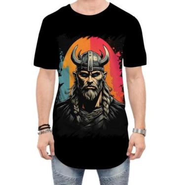 Imagem de Camiseta Longline Guerreiro Viking Nórdico Tribo 16 - Zahir Store, GG