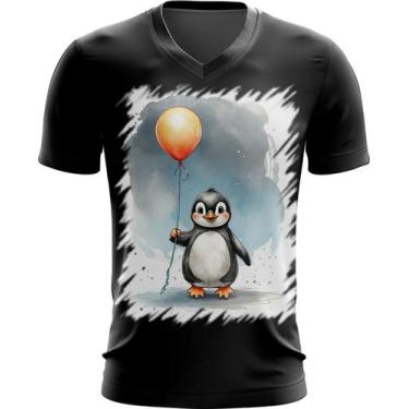 Imagem de Camiseta Gola V Bebê Pinguim com Balões Crianças 4 - Kasubeck Store®, 