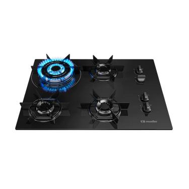 Imagem de Cooktop a Gás Mueller MCG4BB 4B Mesa de Vidro Ultra Chama Bivolt-PTO