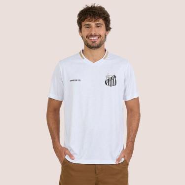 Imagem de Camisa Masculina Santos FC Original Uso Diário Leve Premium, Branco, G