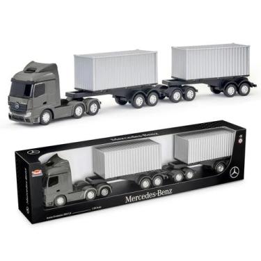 Imagem de Caminhão Infantil Mercedes-Benz Actros Rodotrem Container 73 Cm Rodas 