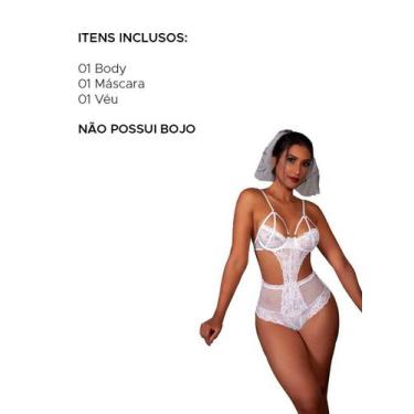 Imagem de Lingerie Noiva Rebeca Body Renda Conjunto Sex - Garota V., GG, Branco