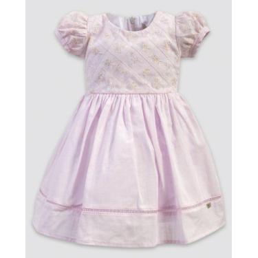 Imagem de Vestido festa com bordado rosa - Anjos Baby, 3