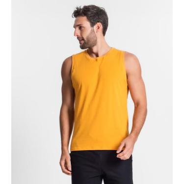 Imagem de Regata Masculina Básica Meia Malha Diametro Amarelo, G, Amarelo