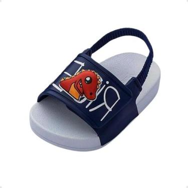 Imagem de Chinelo Infantil Slide Rider Full Branco E Azul, Branco, Azul, 20
