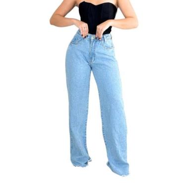 Imagem de Calça Jeans wide leg feminina clara - Ninas Boutique, 36
