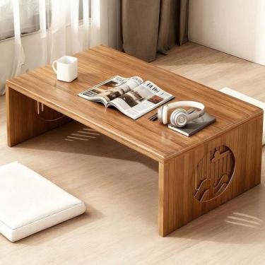 Imagem de Mesa de Centro Dobrável Japonesa de Bambu Ekjkldo 80 cm