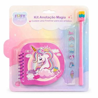 Imagem de Kit Anotação Magia FOFY com Caderneta, Caneta e Adesivo