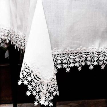 Imagem de Caminho de Mesa Redondo 135cm 9018 - Rafimex, Branco