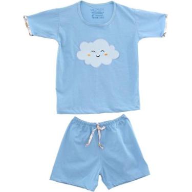 Imagem de Pijama Curto Infantil Algodão Menino Azum bebe Mechler M  - Bela kids