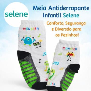 Imagem de Meia Antiderrapante Bebe Infantil Selene Meninos 1310.001.1.501, Branc
