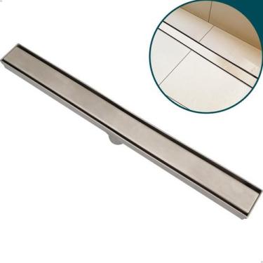 Imagem de Ralo Linear Oculto 5x90cm Invisível Banheiro Inox Oculto 2 em 1 Tampa 