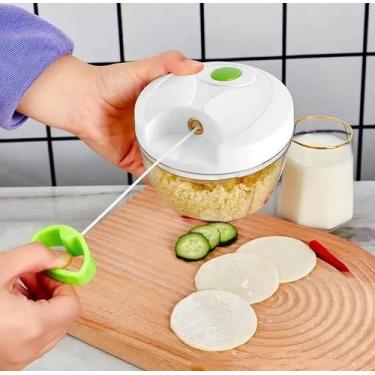 Imagem de Mini Processador Cortador de Alimentos: 3 Lâminas, Compacto e Prático 