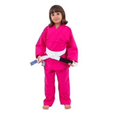 Imagem de Kimono Jiu Jitsu e Judô Combate Infantil Rosa Com Faixa Branca Torah, 