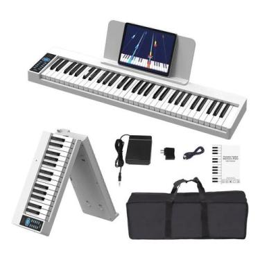 Imagem de Piano Digital Portátil Dobrável De 61 Teclas Vedo Com Pedais
