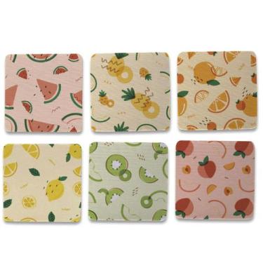 Imagem de Kit 6 Porta Copos Frutas Tropicais Cozinha Divertida - Geek Vip, Amare