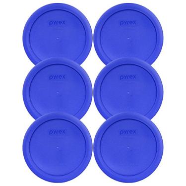 Imagem de Pyrex 7201-PC tampa de armazenamento redonda de 4 copos para tigelas de vidro (6, azul claro)