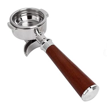 Imagem de Filtro portafilter 58 mm, aço inoxidável de grau alimentício 58 mm, cabo de jacarandá, durável ferrugem e bico duplo comercial, filtro de máquina de café para cafeteria, casa