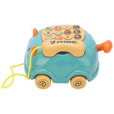 Imagem de Telefone móvel para bebê, telefone para bebê bilingue chinês e inglês brinquedo durável prático bonito plástico 16 funções para brinquedo para simulação telefone gato(Verde)