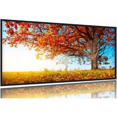 Imagem de Quadro Decorativo Outono Árvore Céu Azul 130x60 Moldura Preta 2x2