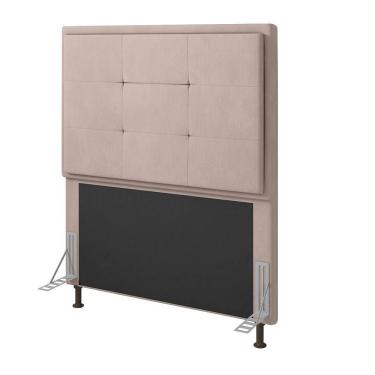 Imagem de Cabeceira Onix Cama Box Solteiro 90cm Suede Bege