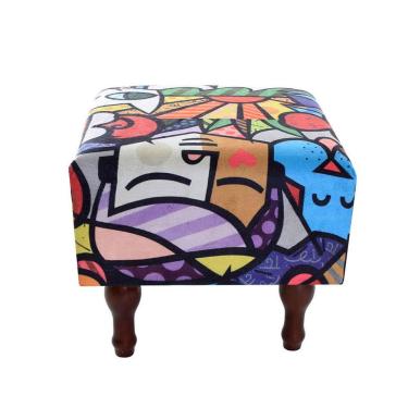 Imagem de Puff Banqueta com Espuma 40x40cm Decorativo Quadrado Pés Madeira