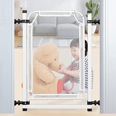 Imagem de Portão Telado Proteção Criança Pet De 69cm A 84cm 80Cm Tela Baby Dog Cachorro