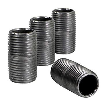 Imagem de SUPPLY GIANT OQCM1200-4 Biqueira de aço para montagem de móveis Vintage DIY com ferro industrial pré-cortado, tubo maleável rosqueado preto, 1,27 cm x 2,54 cm