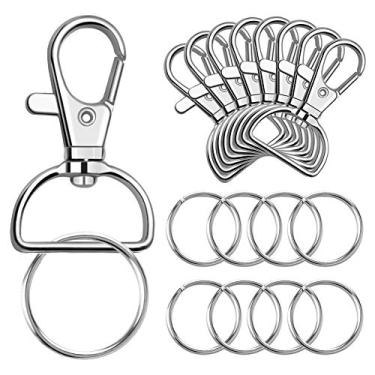 Imagem de PAXCOO 100 peças de ganchos de chaveiro com chaveiros (tamanho grande)