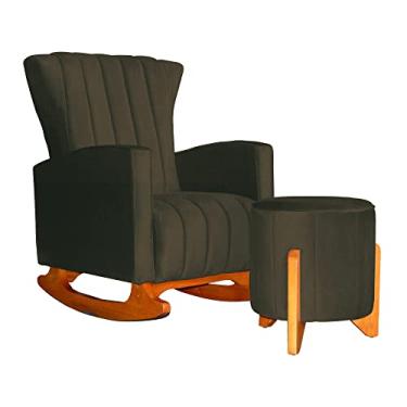 Imagem de Kit 01 Poltrona Decorativa Melinda mais 01 Puff Jade Redondo Suede Cores - Ds Estofados