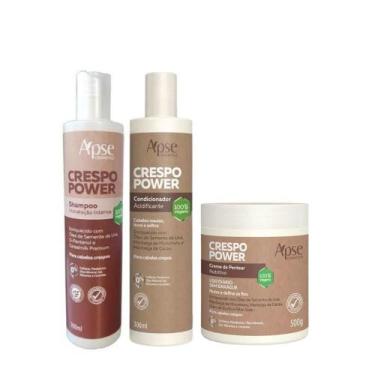 Imagem de Kit Apse Crespo Power Vegano Shampoo Condicionador E Creme