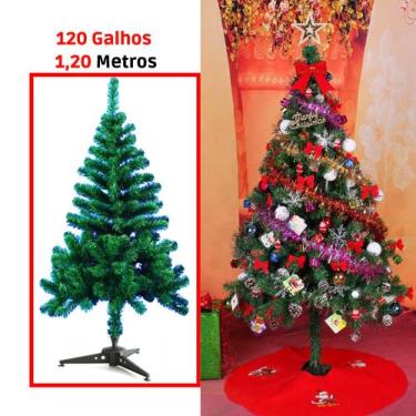 Imagem de Arvore De Natal 1,20 Metros Pinheiro Verde 120 Galhos Natal Decoração