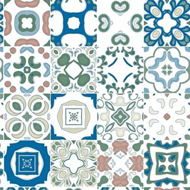 Imagem de Papel de Parede Adesivo Lavável Para Cozinha Banheiro Azulejo Diversos Modelos Rolo 1m Azulejo:AJ014