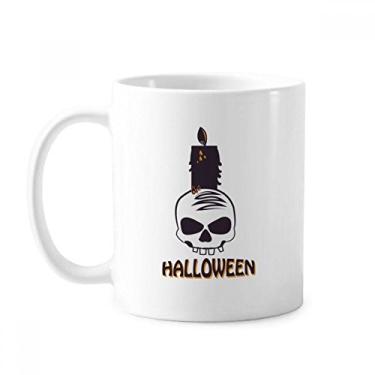Imagem de Velas de Halloween Caneca de bruxa de caveira cerâmica xícara de porcelana de café louça