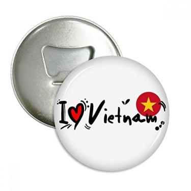 Imagem de I Love Vietnam Word Flag Love Heart Illustration Abridor de Garrafas Imã de Geladeira Emblema Multifuncional
