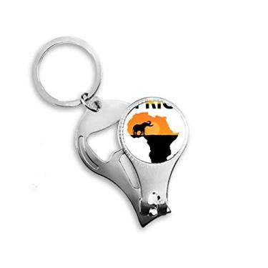 Imagem de Alicate de unha com mapa da África Savanna Elefante Vida Selvagem Anel Chaveiro Abridor de Garrafas Cortador