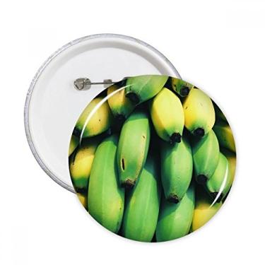 Imagem de Frutas Frescas Amarelo Banana Imagem Pinos Redondos Emblema Botão Decoração Acessório 5 peças